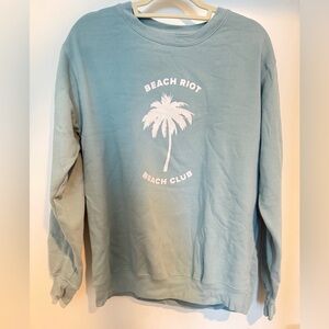 Beach Riot Seafoam Crewneck Sweatshirt with White Palm Logo